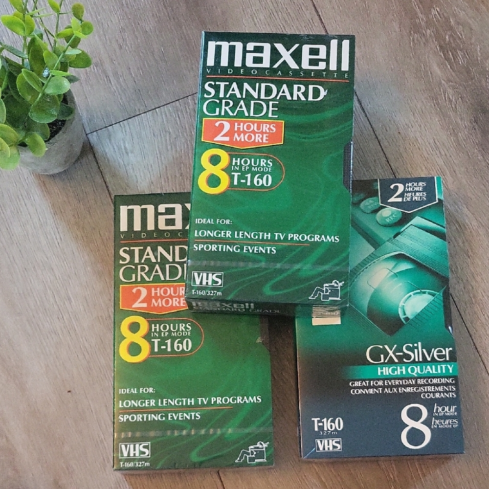 Maxell VHS Tapes Standard Grade and GX-Silver